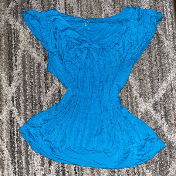 Vibrant Blue Ruched Top - Picture 2 of 7